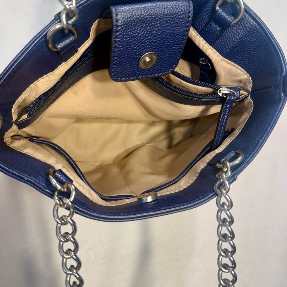 Dana Buchman Navy Leather Shoulder Bag - Picture 8 of 11